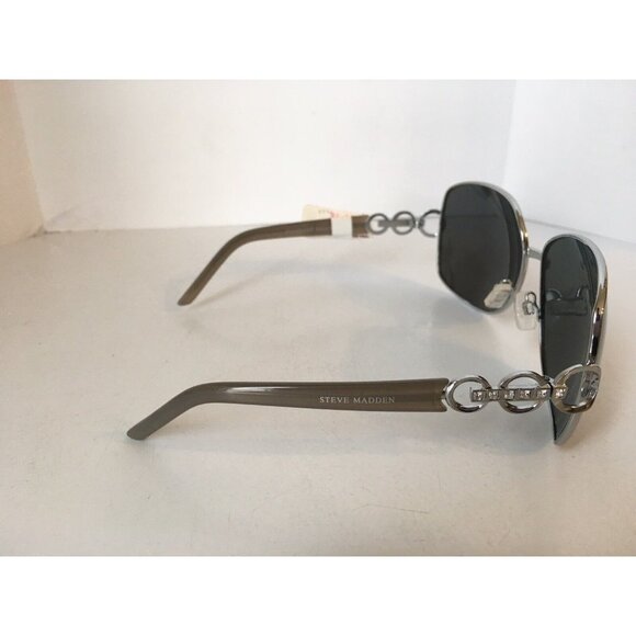 Steve Madden SUNGLASSES S4223P Metal/Plastic Arms Polarized Logo Gray/Silver NWT main image 5